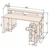Компьютерный стол Интерлиния СК-13 (Skill-2) 160*65*91,7 антрацит купить в Минске Компьютерный стол Интерлиния СК-13 (Skill-2) 160*65*91,7 антрацит купить в Минске