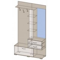 Шкаф Интерлиния Вита-1 117*35,6*205,7 дуб венге/дуб молочный купить в Минске