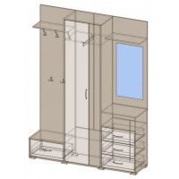 Шкаф Интерлиния Вита-4 170*40*222 дуб венге/дуб молочный купить в Минске