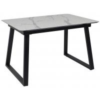 Стол AV 1208 HPL+МДФ 1200 (1600)*800 мрамор белый/черный Стол AV 1208 HPL+МДФ 1200 (1600)*800 мрамор белый/черный