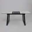 Стол AV 1208 HPL+МДФ 1200 (1600)*800 мрамор белый/черный купить в Минске