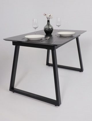 Стол AV 1208 HPL+МДФ 1200 (1600)*800 Черный тунис/черный купить в Минске