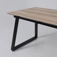 Стол AV 1208 HPL+МДФ 1200 (1600)*800 Дуб Делано натуральный/черный купить в Минске