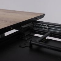 Стол AV 1208 HPL+МДФ 1200 (1600)*800 Дуб Делано натуральный/черный купить в Минске