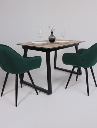 Стол AV 1208 HPL+МДФ 1200 (1600)*800 Дуб Делано натуральный/черный купить в Минске