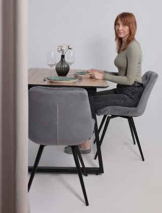 Стол AV 1208 HPL+МДФ 1200 (1600)*800 Дуб Вотан/черный купить в Минске