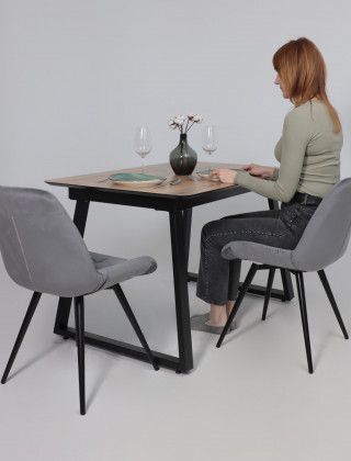 Стол AV 1208 HPL+МДФ 1200 (1600)*800 Дуб Вотан/черный купить в Минске