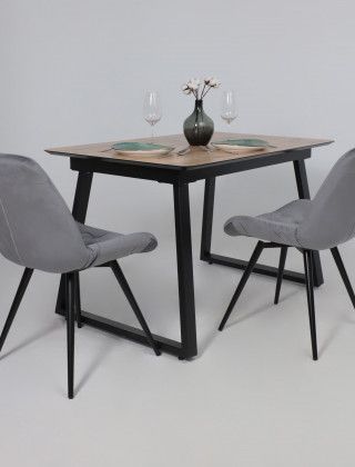 Стол AV 1208 HPL+МДФ 1200 (1600)*800 Дуб Вотан/черный купить в Минске