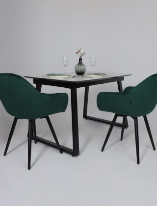 Стол AV 1208 HPL+МДФ 1200 (1600)*800 Виктори натуральный/черный купить в Минске