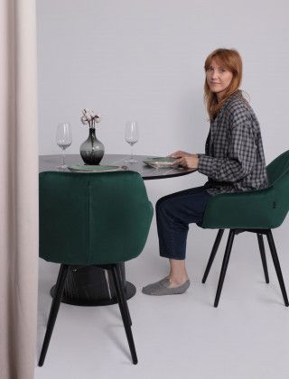 Стол AV 1317 HPL+МДФ 1200*1200 Черный тунис/черный купить в Минске