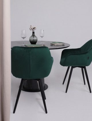 Стол AV 1317 HPL+МДФ 1200*1200 Черный тунис/черный купить в Минске