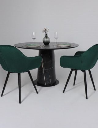 Стол AV 1317 HPL+МДФ 1200*1200 Черный тунис/черный купить в Минске