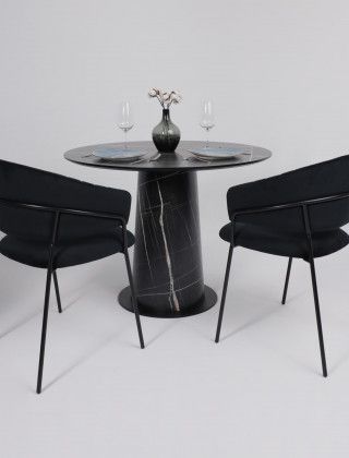 Стол AV 1317 HPL+МДФ 1000*1000 черный тунис/черный купить в Минске