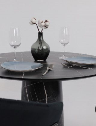 Стол AV 1317 HPL+МДФ 1000*1000 черный тунис/черный купить в Минске