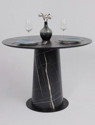 Стол AV 1317 HPL+МДФ 1000*1000 черный тунис/черный купить в Минске