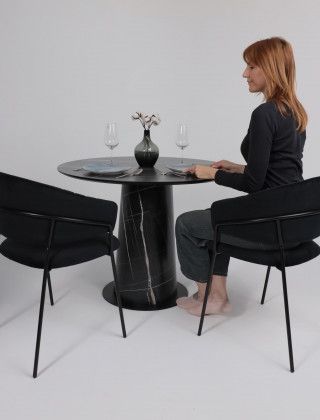 Стол AV 1317 HPL+МДФ 1000*1000 черный тунис/черный купить в Минске