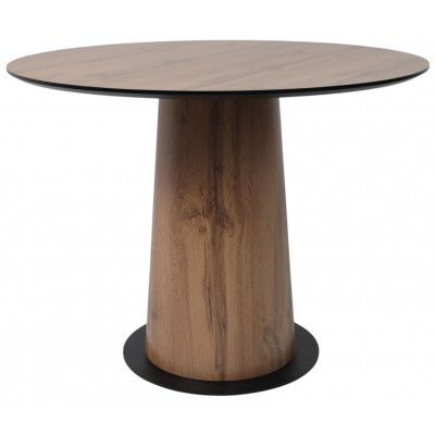 Стол AV 1317 HPL+МДФ 1000*1000 Дуб Вотан/черный купить в Минске