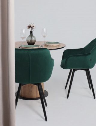 Стол AV 1317 HPL+МДФ 1000*1000 Дуб Вотан/черный купить в Минске