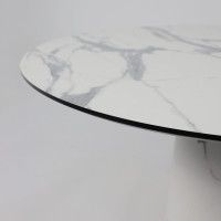 Стол AV 1317 HPL+МДФ 1200*1200 Мрамор белый/черный купить в Минске