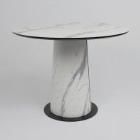 Стол AV 1317 HPL+МДФ 1000*1000 мрамор белый/черный купить в Минске