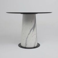 Стол AV 1317 HPL+МДФ 1000*1000 мрамор белый/черный купить в Минске