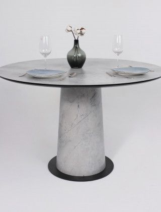 Стол AV 1317 HPL+МДФ 1200*1200 мрамор Марквина синий/черный купить в Минске