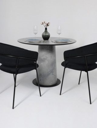 Стол AV 1317 HPL+МДФ 1000*1000 мрамор Марквина синий/черный купить в Минске