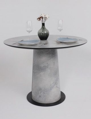 Стол AV 1317 HPL+МДФ 1000*1000 мрамор Марквина синий/черный купить в Минске