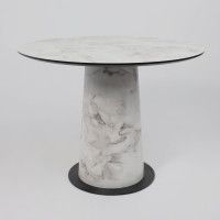 Стол AV 1317 HPL+МДФ 1000*1000 Виктори натуральный/черный купить в Минске