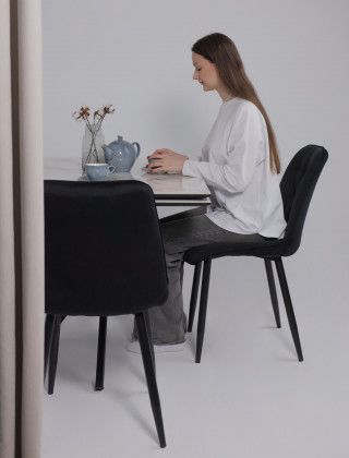 Стол раздвижной AV 2111 1200 (1800)*800 натуральный глянцевый GOLD JADE/черный купить в Минске