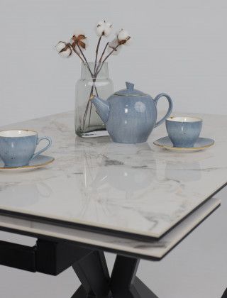 Стол раздвижной AV 2111 1200 (1800)*800 натуральный глянцевый GOLD JADE/черный купить в Минске