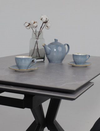 Стол раздвижной AV 2111 1200 (1800)*800 серый матовый LARKA GREY/черный купить в Минске