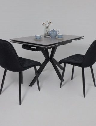 Стол раздвижной AV 2111 1200 (1800)*800 серый матовый LARKA GREY/черный купить в Минске