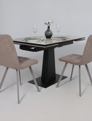 Стол раздвижной AV 2119 1200 (1800)*800 белый, глянцевый PANDORA/черный купить в Минске