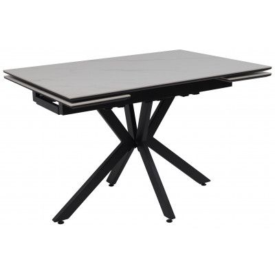 Стол раздвижной AV 2111 1200 (1800)*800 белый матовый SNOW WHITE/черный