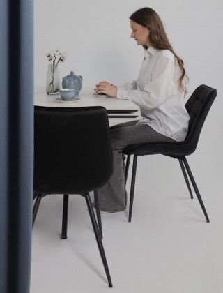 Стол раздвижной AV 2111 1200 (1800)*800 белый матовый SNOW WHITE/черный купить в Минске