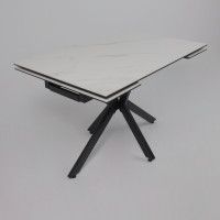 Стол раздвижной AV 2111 1200 (1800)*800 белый матовый SNOW WHITE/черный купить в Минске