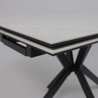 Стол раздвижной AV 2111 1200 (1800)*800 белый матовый SNOW WHITE/черный купить в Минске