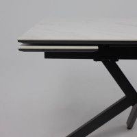 Стол раздвижной AV 2111 1200 (1800)*800 белый матовый SNOW WHITE/черный купить в Минске