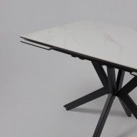 Стол раздвижной AV 2111 1200 (1800)*800 белый матовый SNOW WHITE/черный купить в Минске