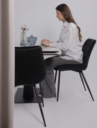 Стол раздвижной AV 2119 1200 (1800)*800 белый глянцевый CARLA LARKIN /черный купить в Минске