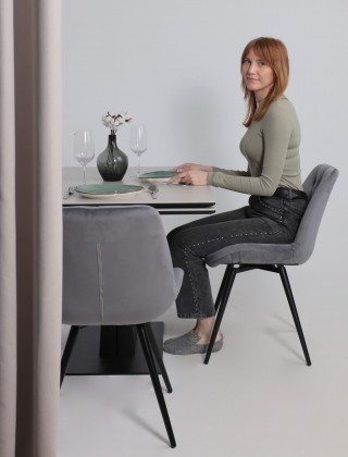 Стол раздвижной AV 2119 1200 (1800)*800 серый, матовый CARMEN LIDHT GREY/черный купить в Минске
