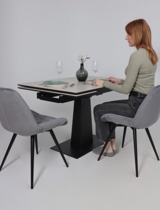 Стол раздвижной AV 2119 1200 (1800)*800 серый, матовый CARMEN LIDHT GREY/черный купить в Минске