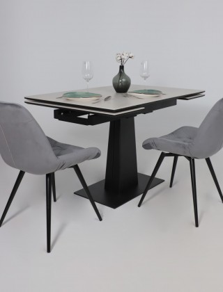 Стол раздвижной AV 2119 1200 (1800)*800 серый, матовый CARMEN LIDHT GREY/черный купить в Минске