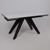 Стол раздвижной AV 2122 МДФ+керамика 1400 (2000)*850 белый, глянцевый CARLA LARKIN/черный купить в Минске Стол раздвижной AV 2122 МДФ+керамика 1400 (2000)*850 белый, глянцевый CARLA LARKIN/черный купить в Минске