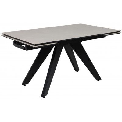 Стол раздвижной AV 2122 МДФ+керамика 1400 (2000)*850 серый, матовый CARMEN LIGHT GREY/черный купить в Минске