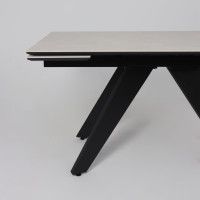 Стол раздвижной AV 2122 МДФ+керамика 1400 (2000)*850 серый, матовый CARMEN LIGHT GREY/черный купить в Минске