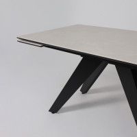 Стол раздвижной AV 2122 МДФ+керамика 1400 (2000)*850 серый, матовый CARMEN LIGHT GREY/черный купить в Минске