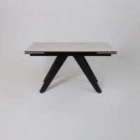 Стол раздвижной AV 2122 МДФ+керамика 1400 (2000)*850 серый, матовый CARMEN LIGHT GREY/черный купить в Минске