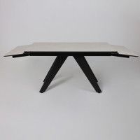 Стол раздвижной AV 2122 МДФ+керамика 1400 (2000)*850 серый, матовый CARMEN LIGHT GREY/черный купить в Минске